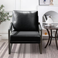 PU Leather Accent Mid Century Arm Chair